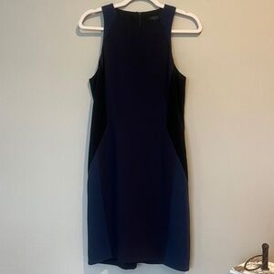 Rag & Bone Blue and Black Color Block Dress Sleeveless Zipper Closure EUC